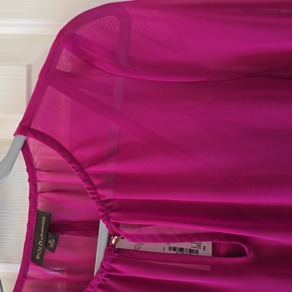 BOLD ELEMENTS BRAND WOMEN'S ROSE COLORED BLOUSE WITH ATTACHED CAMI SIZE SMALL - Picture 5 of 16